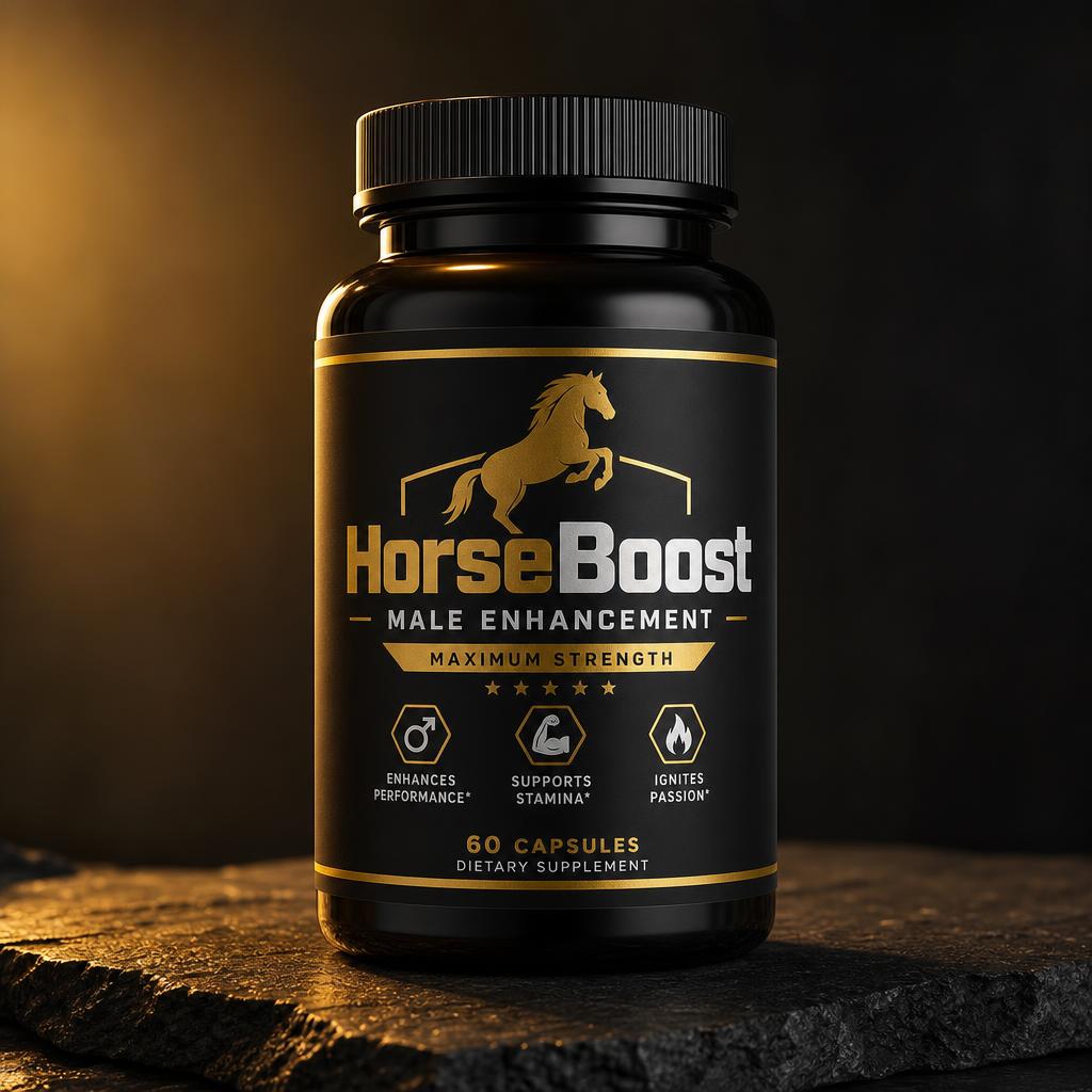 HorseBoost Male Enhancement supplement bottle, 60 capsules